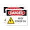 Signmission 480V Power On Danger Sign, Vinyl Decal, 10in W x 7in L, 2PK OS-2PACK-DS-D-710-L-2195 - alternate 1